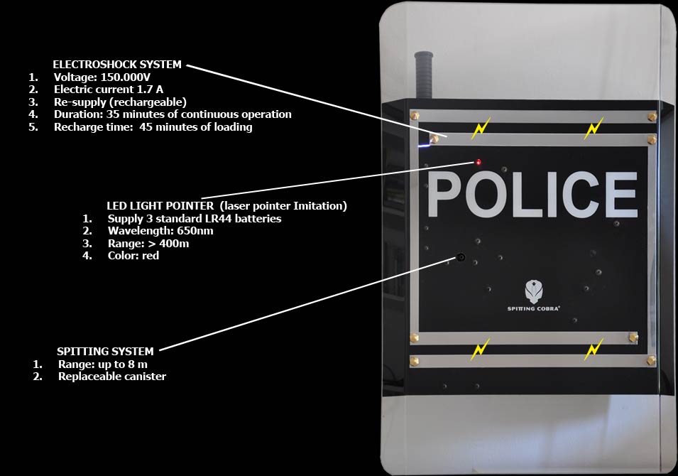 Multifunction Shield Spitting Cobra - front side